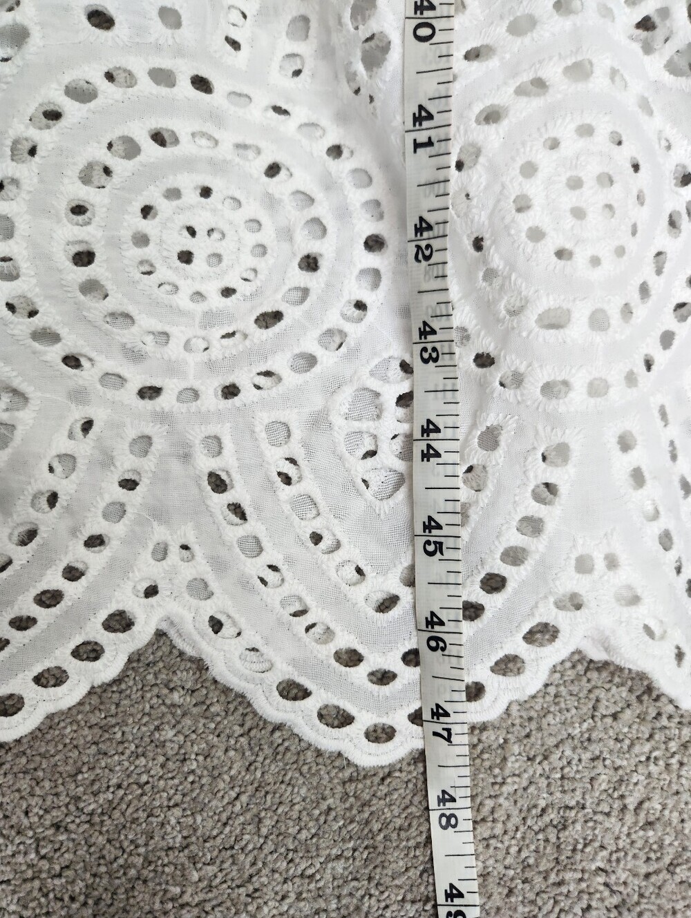 White Eyelet 100% Cotton Midi Dress Flutter Sleeve Size Small Fits Medium - Picture 9 of 12